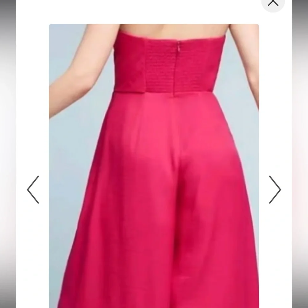 Anthropologie Maeve Palazzo Capri Tie Waist Strapless Romper - Picture 2 of 6